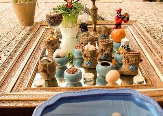 عکس ایده سفره هفت سین با گونی