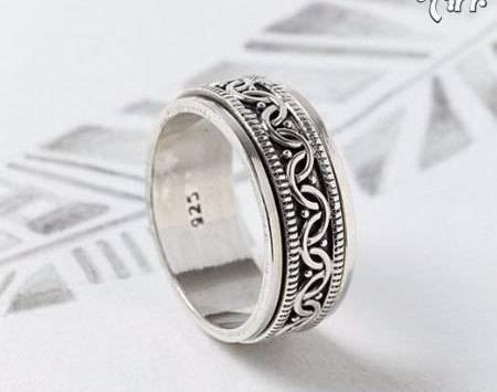عکس حلقه مردانه نقره
