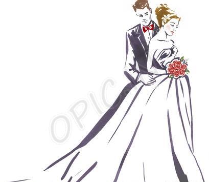 عکس عروس و داماد نقاشی