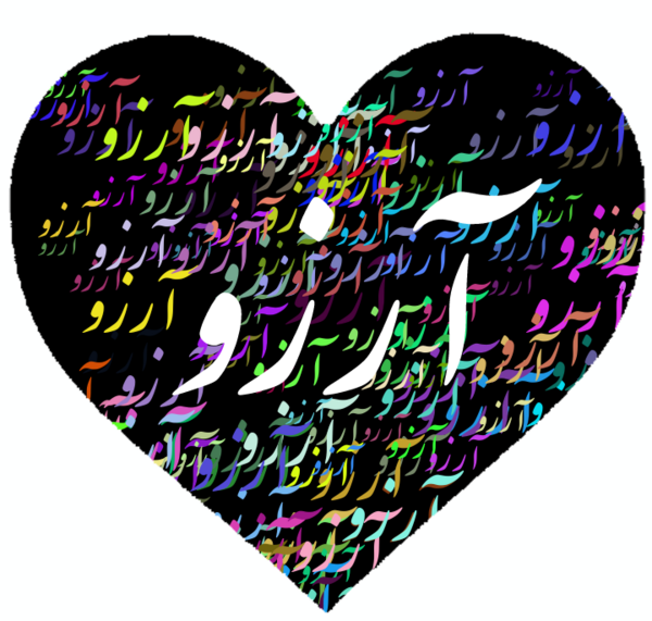 عکس نوشته آرزو داخل قلب