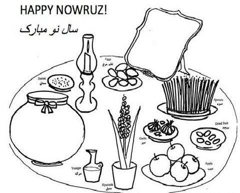 عکس از سفره هفت سین به صورت نقاشی