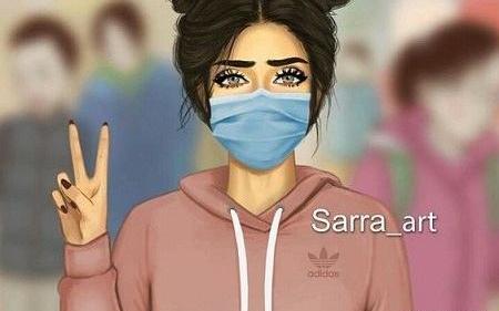 عکس پروفایل دخترونه فانتزی با ماسک صورت