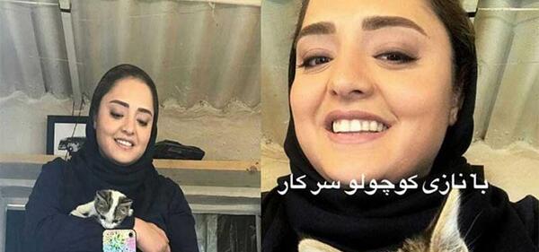 عکس هانیه توسلی با گربه اش