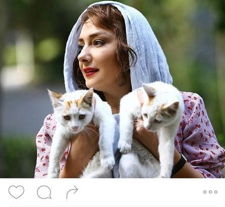 عکس هانیه توسلی با گربه اش