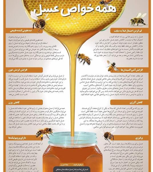عکس نوشته خواص عسل