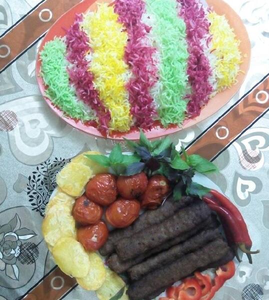 عکس از تزیین چلو کباب