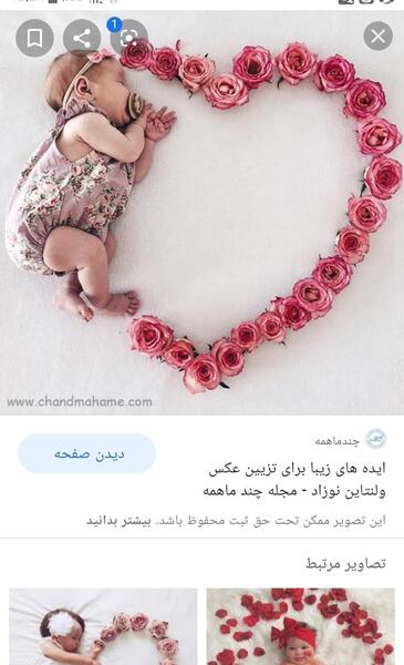 عکس نوزاد با گل محمدی