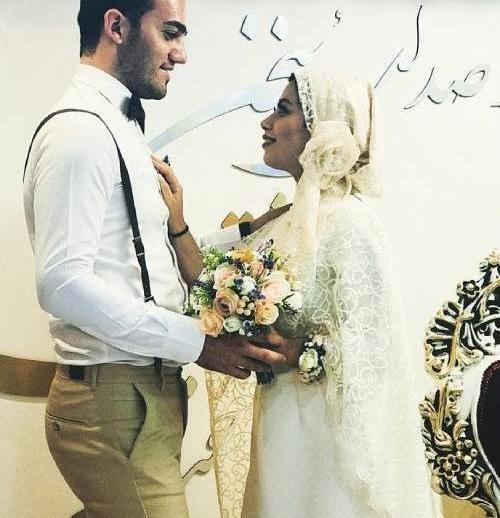 عکس عروس و داماد پای سفره عقد