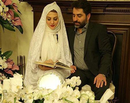 عکس عروس و داماد پای سفره عقد