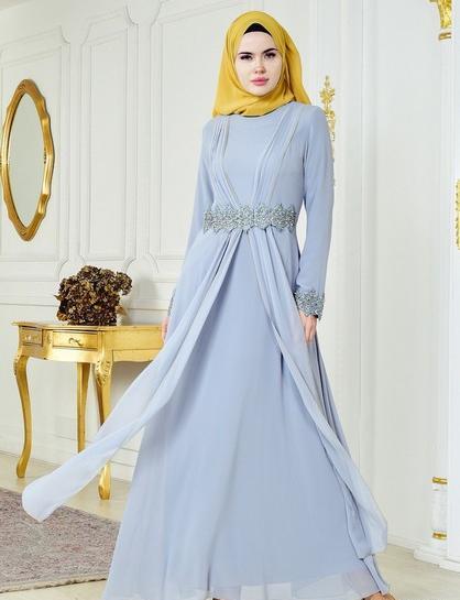 عکس لباس بلند مجلسی پوشیده عربی