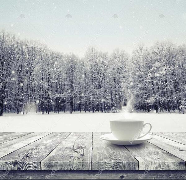 عکس چای در طبیعت زمستانی