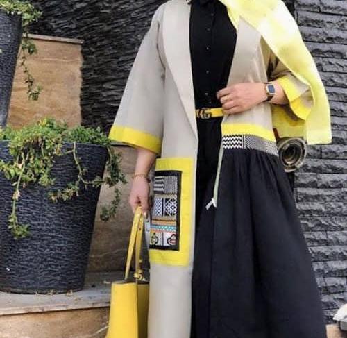 عکس مدل مانتو طوسی زرد