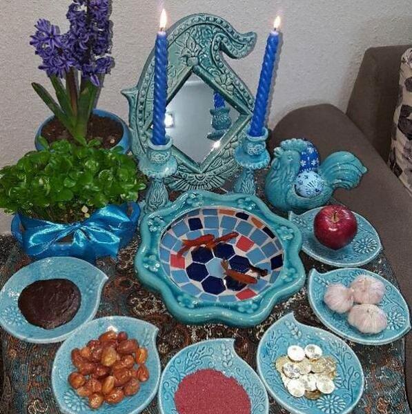 عکس از سفره ی هفت سین ساده