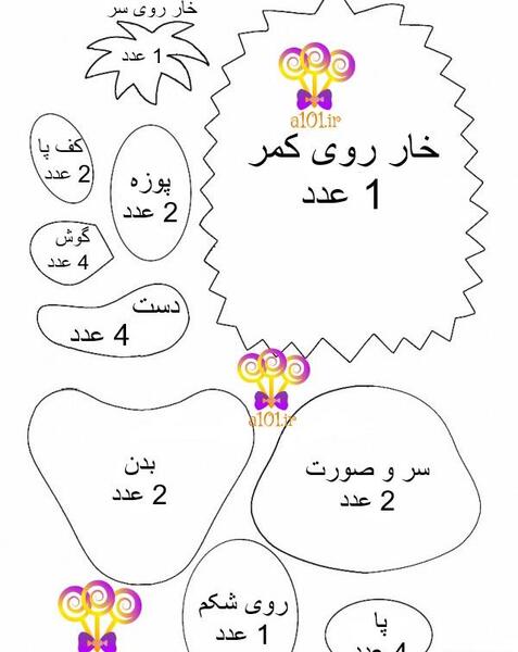 عکس حیوانات نمدی با الگو