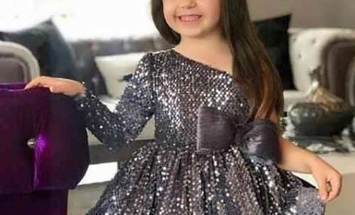 عکس لباس مجلسی دخترانه با پارچه لمه