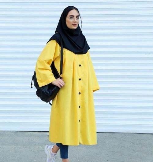 عکس مانتو زرد دخترانه
