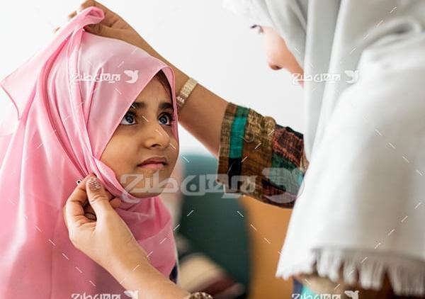 عکس مادر دختری با حجاب