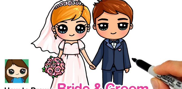 عکس عروس نقاشی شده