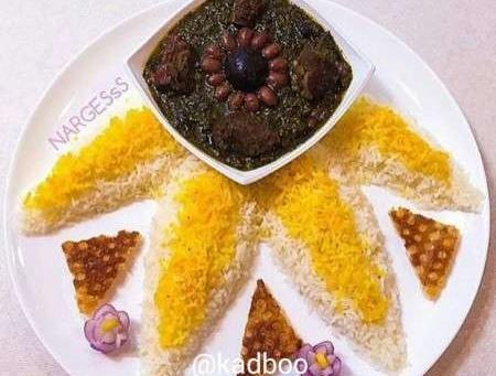 عکس قورمه سبزی تزیین شده