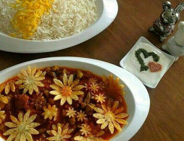 عکس قورمه سبزی تزیین شده