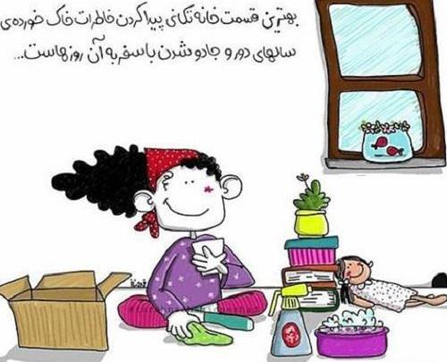 عکس طنز خانه تکانی عید