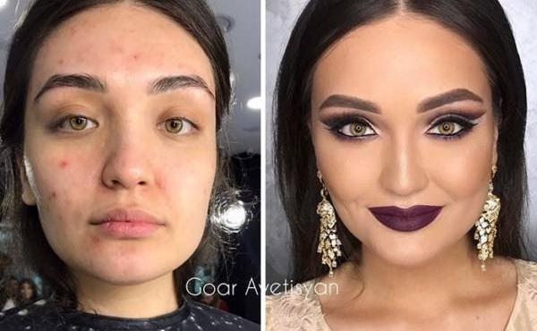 عکس قبل آرایش وبعد آرایش