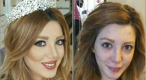 عکس قبل آرایش وبعد آرایش
