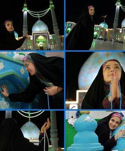 عکس مسجد جمکران با گل نرگس