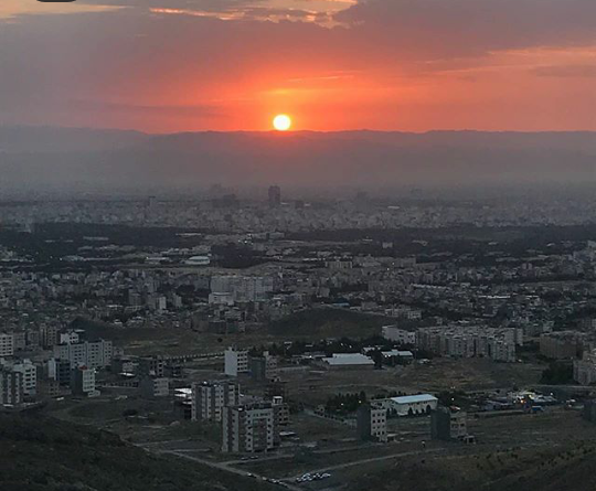 عکس طلوع خورشید امروز همدان