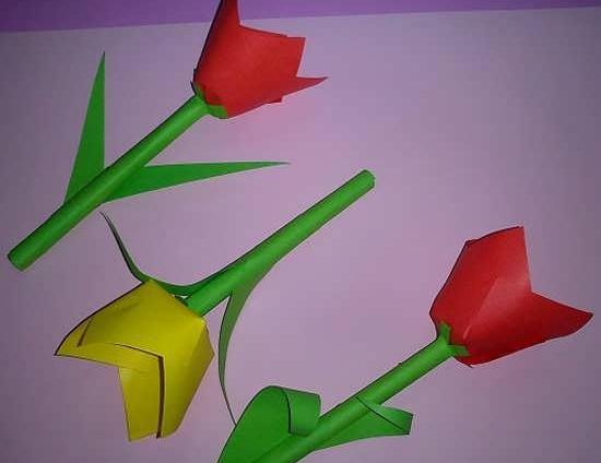 عکس گل لاله کاردستی