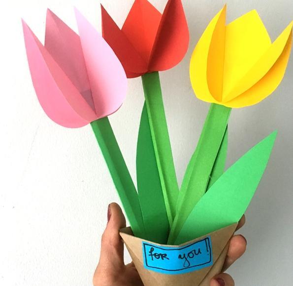 عکس گل لاله کاردستی