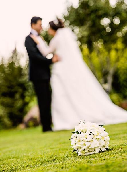 عکس عروس و داماد تو باغ