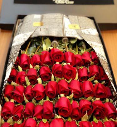 عکس گل رز جعبه ای