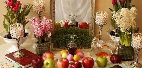 عکس ایده هفت سین با ظروف مسی