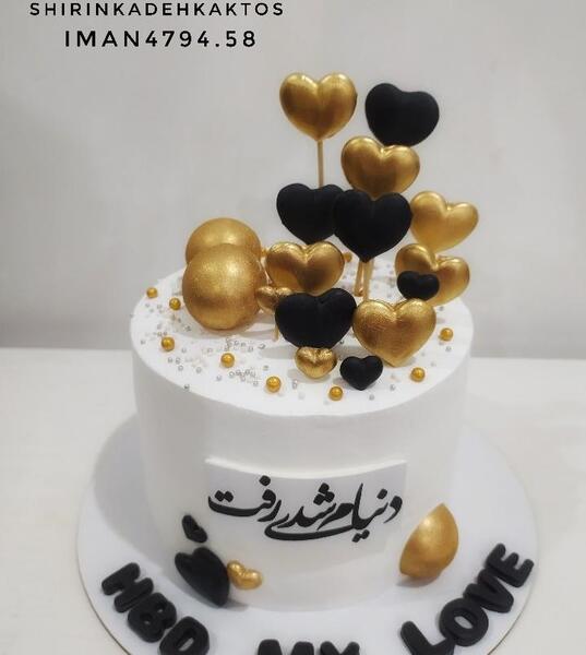 عکس کیک طلایی و مشکی