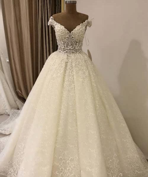 عکس لباس عروس یقه دلبری
