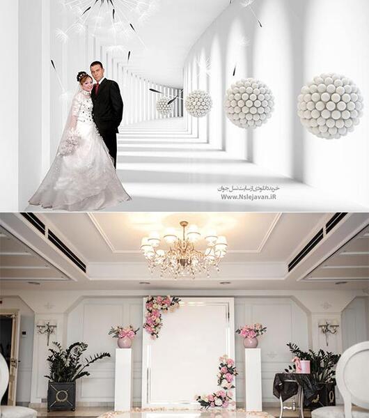 پشت صحنه عکس عروس و داماد