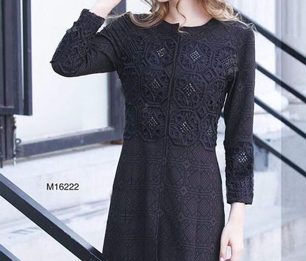 عکس مدل مانتو گیپور مشکی