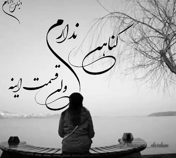 عکس نوشته گناهی ندارم ولی قسمت اینه