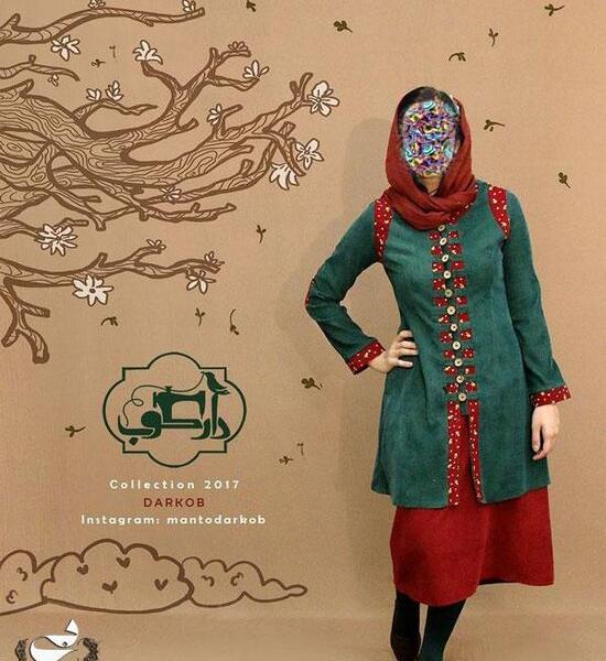 عکس مدل مانتو بلند هنری 2017