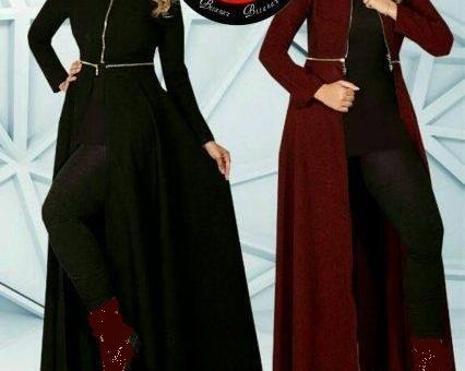 عکس مدل مانتو بلند فون دار