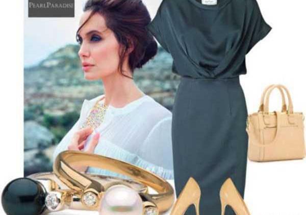 عکس لباس مجلسی کوتاه آنجلینا جولی