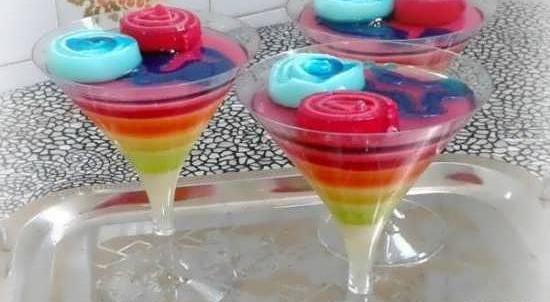 عکس ژله چند رنگ در جام