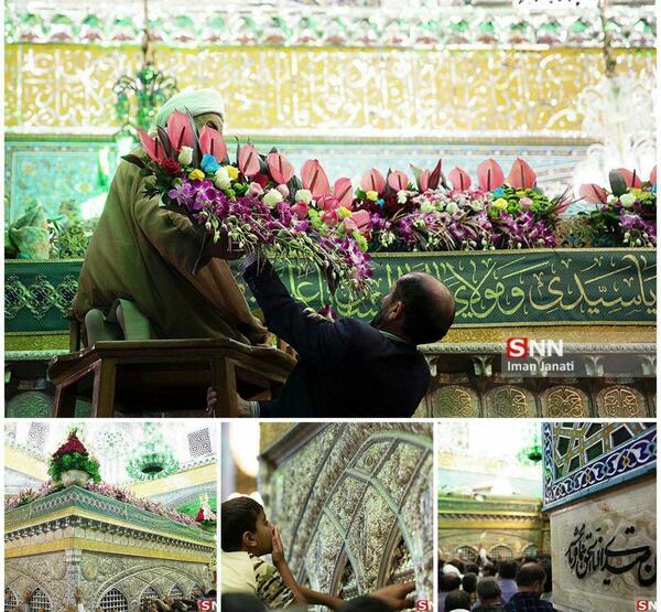 عکس گلهای بالای ضریح امام رضا