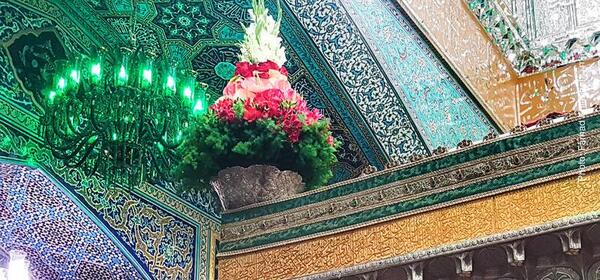 عکس گلهای بالای ضریح امام رضا