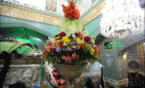 عکس گلهای بالای ضریح امام رضا