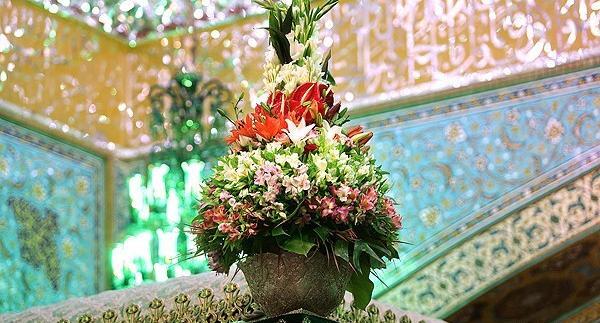عکس گلهای بالای ضریح امام رضا
