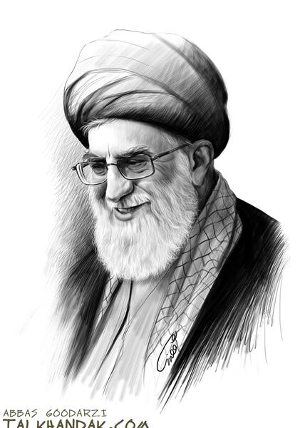 عکس آیت الله خامنه ای سیاه سفید