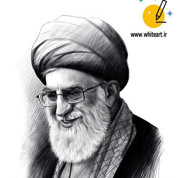 عکس آیت الله خامنه ای سیاه سفید