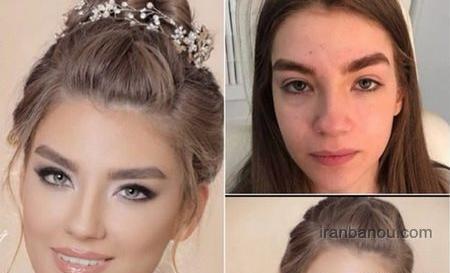 عکس قبل آرایش عروس چقدر قشنگه